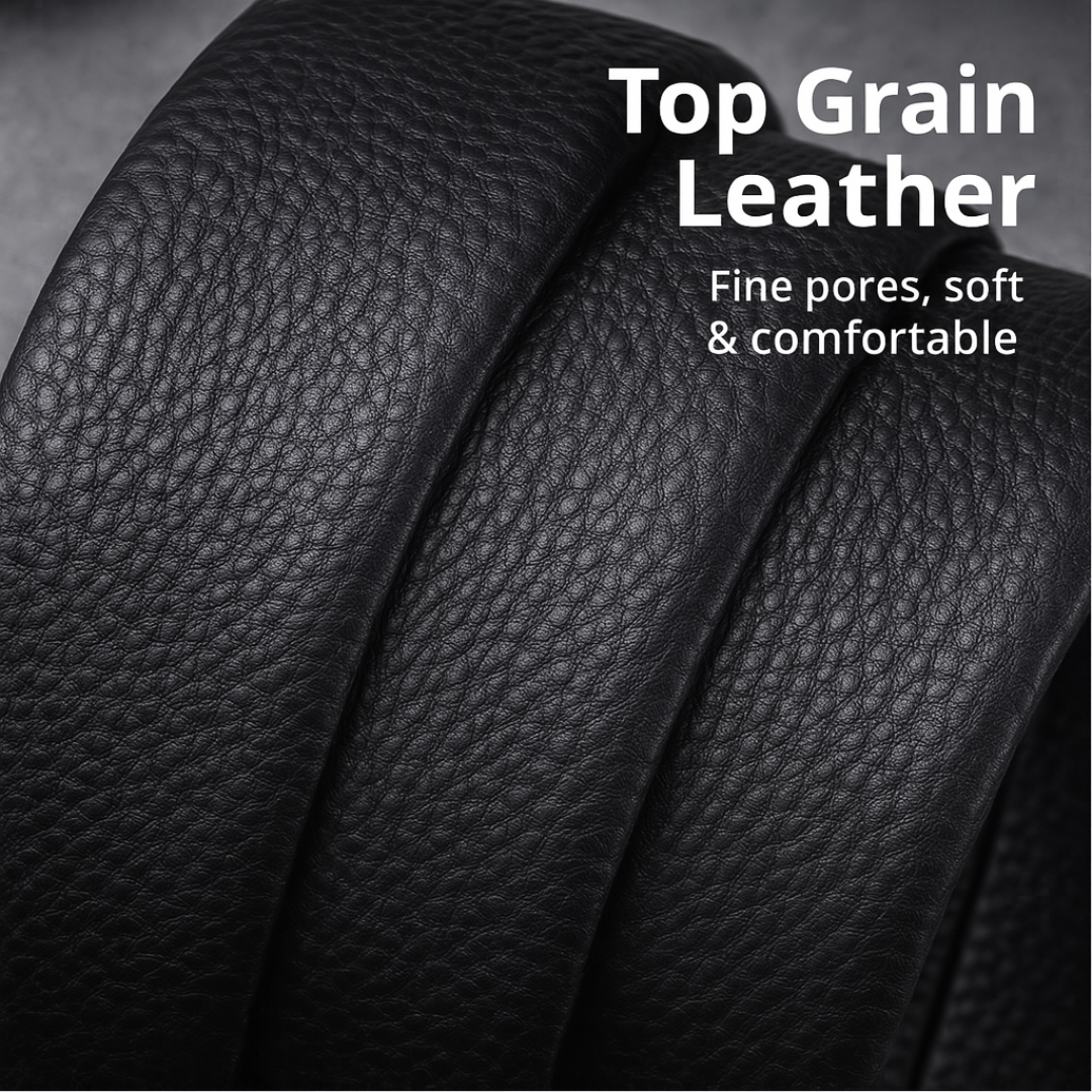 Executive Ratchet Belt - Montagut Executive Ratchet Belt – Full-Grain Cowhide Automatic Buckle