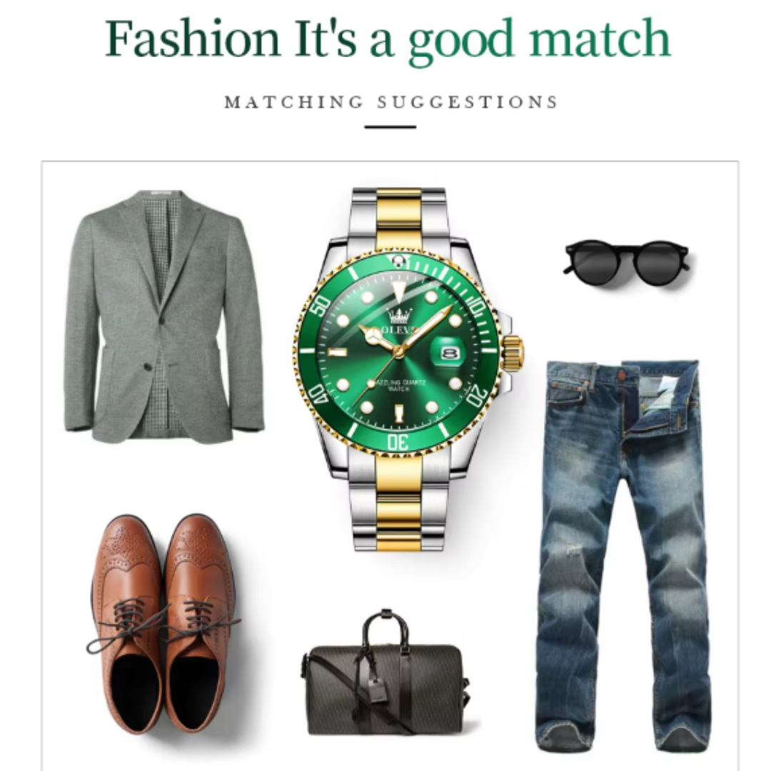 EliteSport - Automatic Date Quartz Men’s Waterproof Chronograph Watch