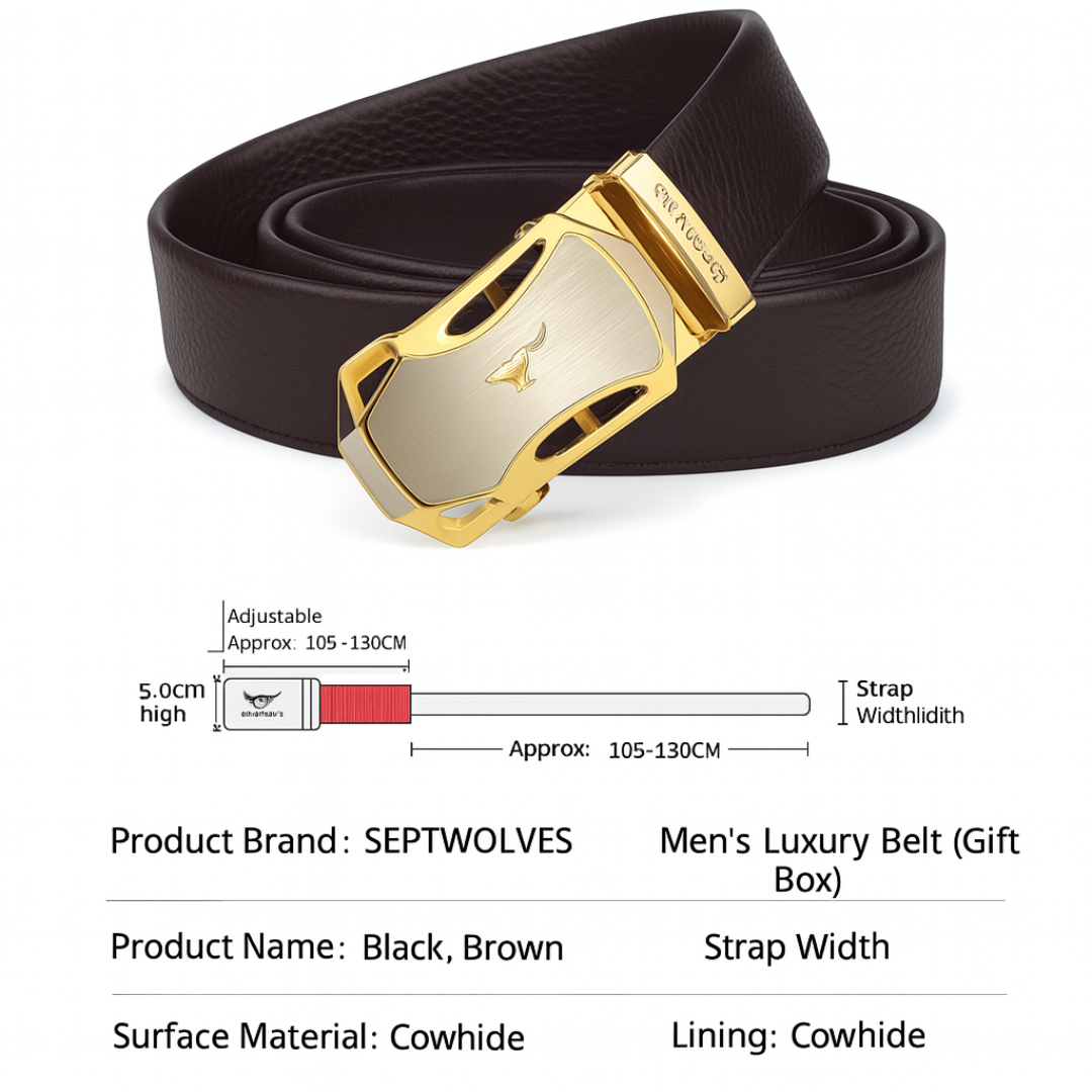 Urban Elegance Series - Septwolves 2025 Executive Pure Cowhide Auto-Lock Belt