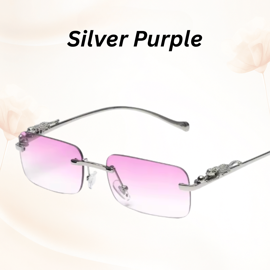 EdgeCut Rimless Shades - UV400 Rimless Square Metal Sunglasses