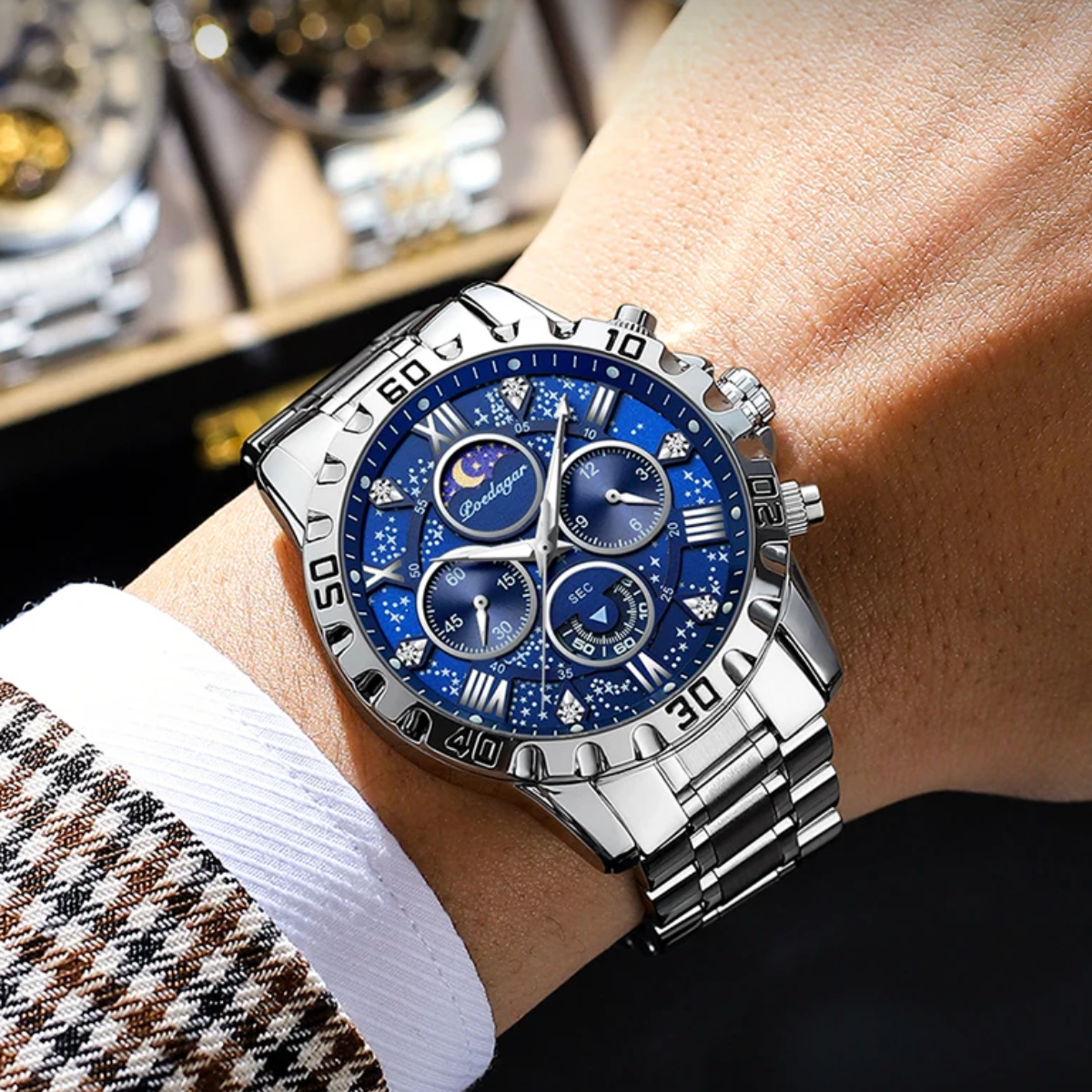 ChronoLuxe - Luxury Waterproof Luminous Chronograph Stainless Steel Casual Sports Men Watch