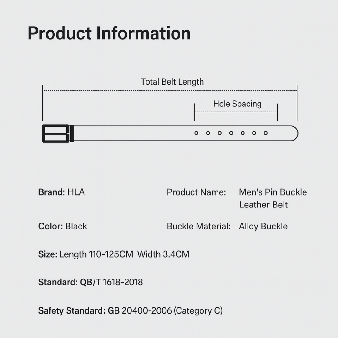 SuitLock Signature - Men’s 2025 Genuine Leather Pin-Buckle Belt – Classic Business Suit