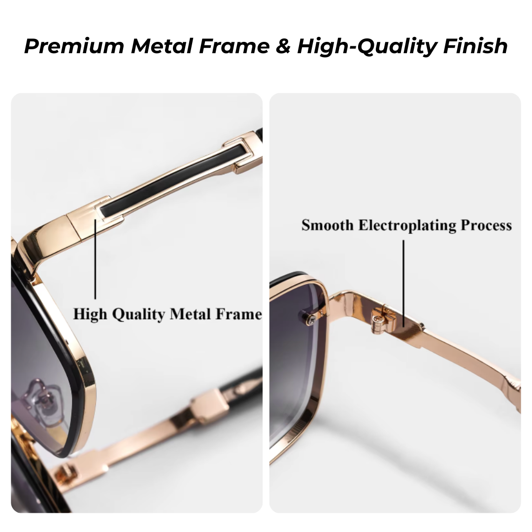 Premium Pilot Gradient Shades - Luxury Gradient Square Pilot Sunglasses with Metal Frame