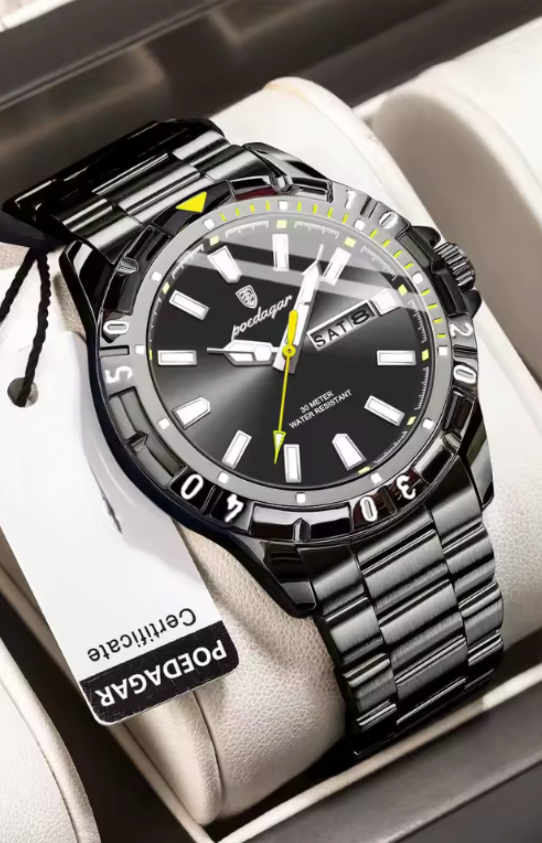 Aegis WeekMaster – Men’s Military Quartz Watch, 5 ATM Waterproof with Luminous Hands, Date & Week Display, Stainless-Steel Strap