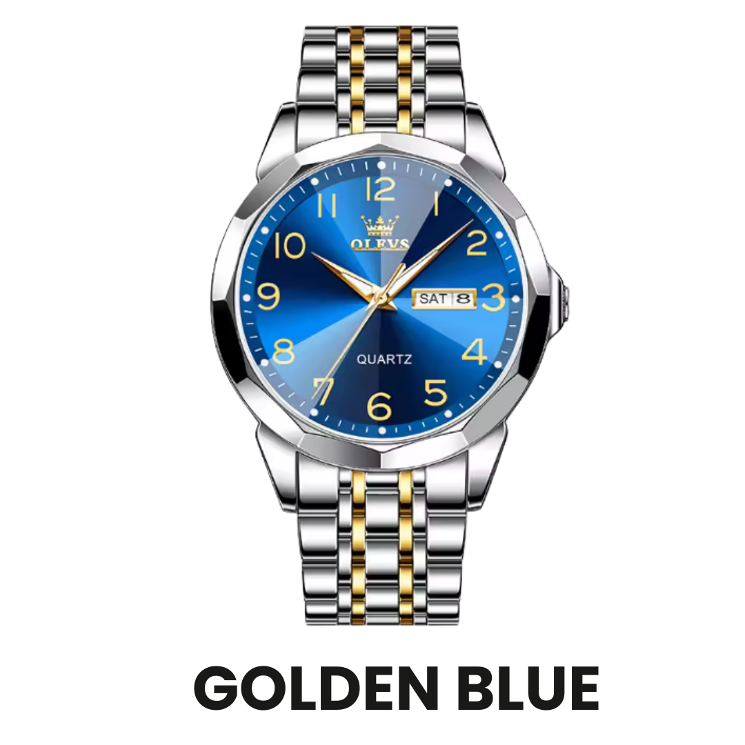 Duke Horizon - Men's Luxury Quartz Watch with Stainless Steel Build, Date & Week Display, Waterproof Design