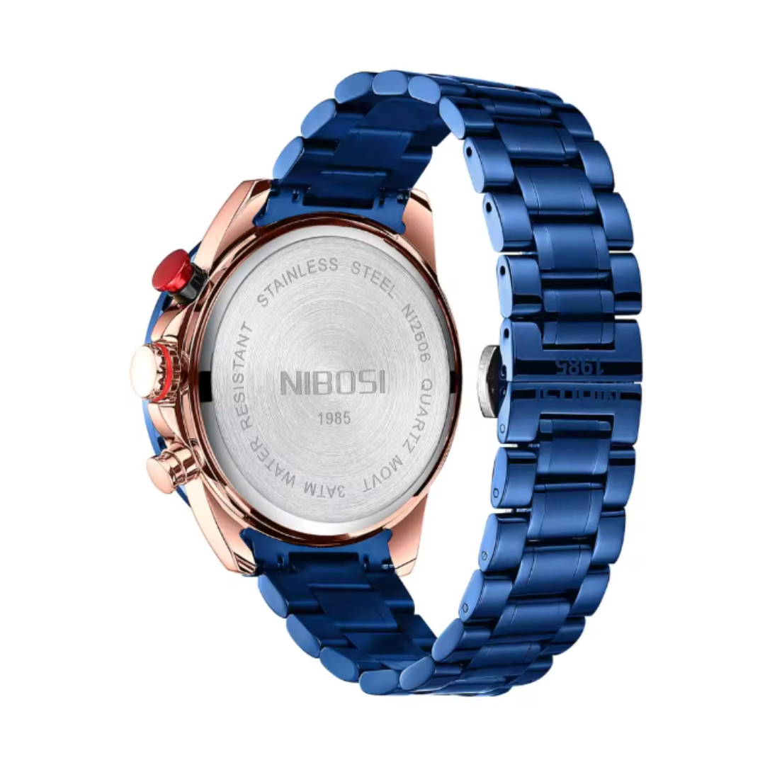 Titanus Blue Chrono - Luxury Blue Dial Chronograph Men’s Watch – Stainless Steel Quartz Sport Timepiece