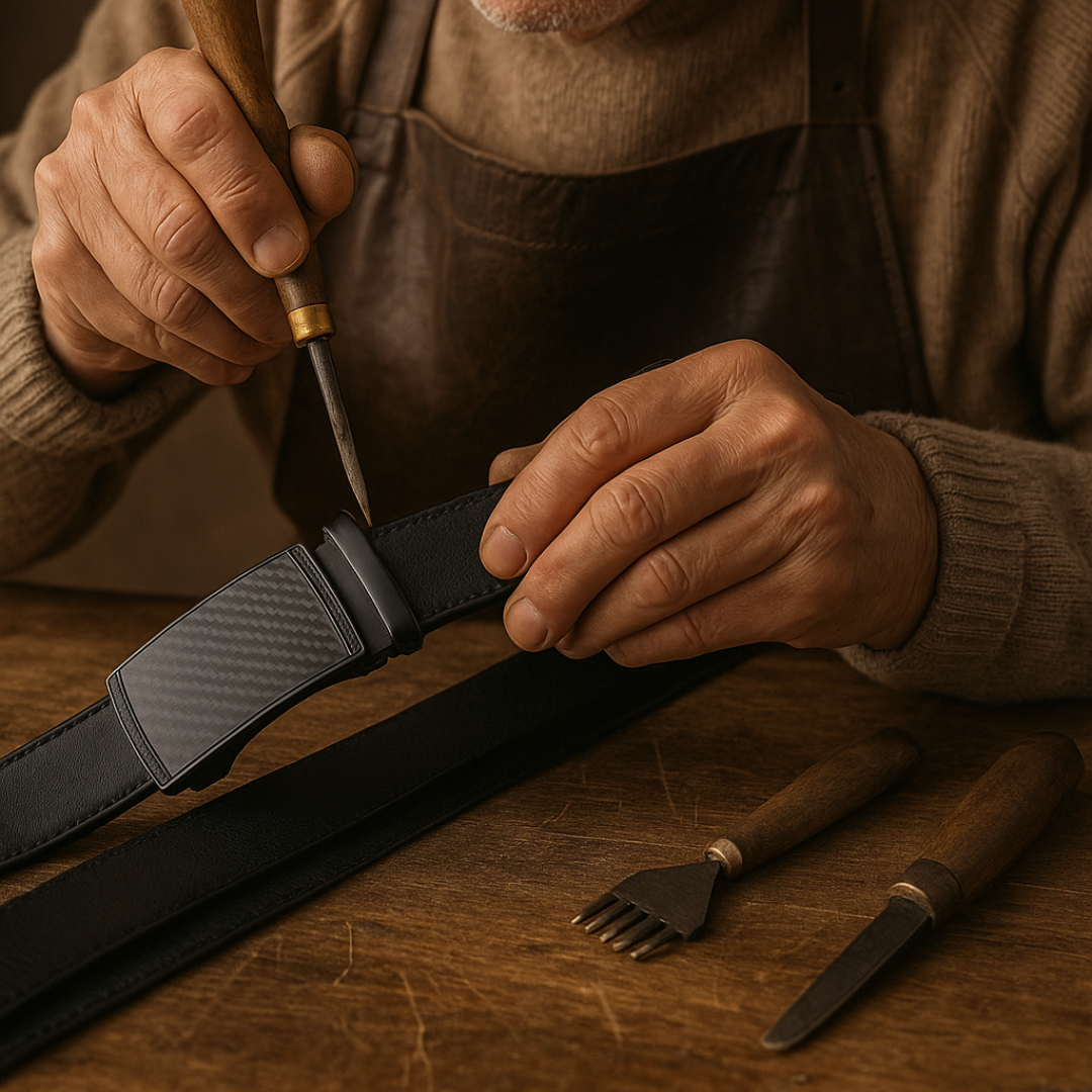 RegalBelt - Classic Leather Belt for Men – Automatic Buckle, Business & Casual