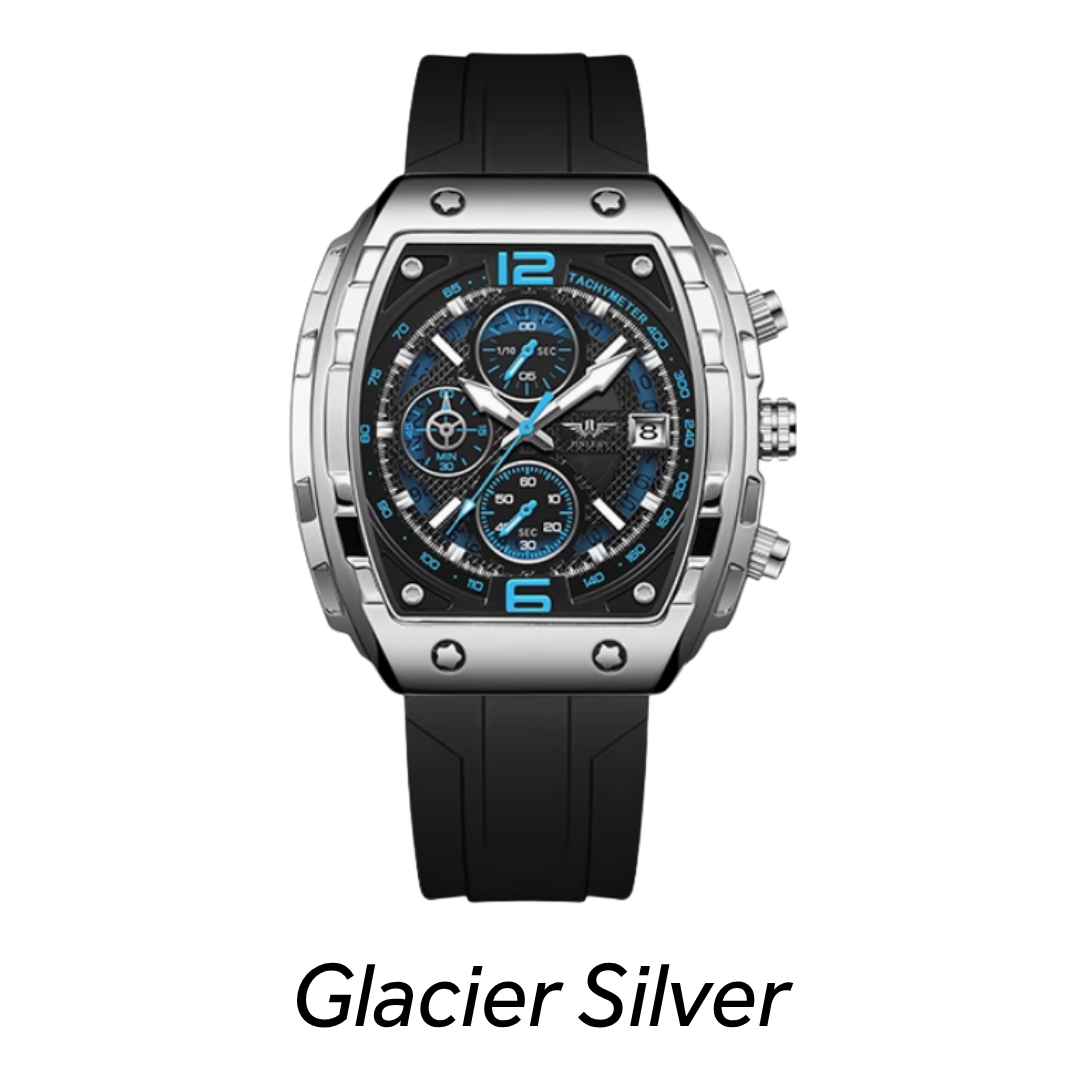 Swiss Timepiece - Barrel-Style Men's Watch – Genuine Swiss Quartz & Mechanical Hybrid, Waterproof, Perfect Gift For Men