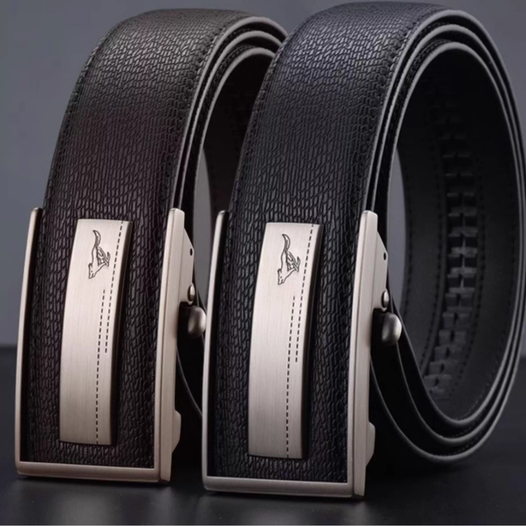 Premium Buckle Belt - 2025 Men’s Genuine Cowhide Leather Belt with Automatic Buckle – Sleek Business & Casual Style