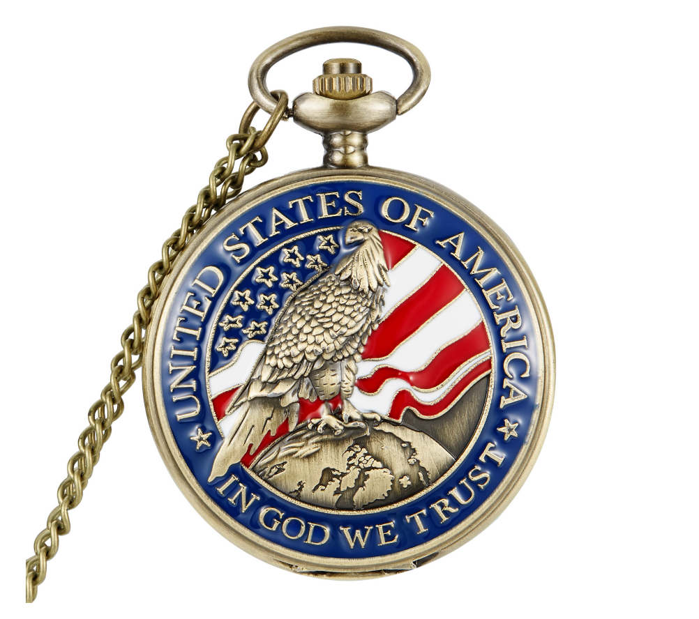 The Liberty Timepiece - Quartz Pocket Watch - Happy Independence Day
