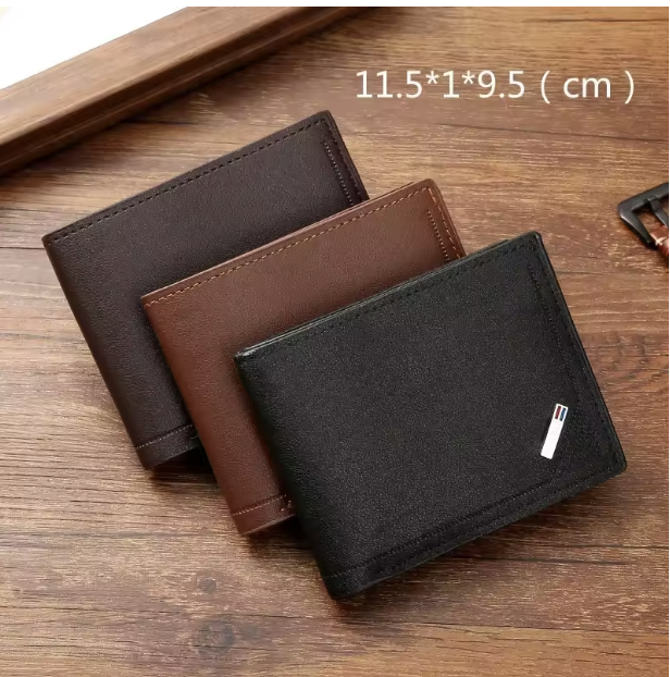 MetroSlim Executive Series - Men’s Premium Top-Grain Leather Bifold Wallet with Integrated Money Clip & RFID-Safe Card Slots