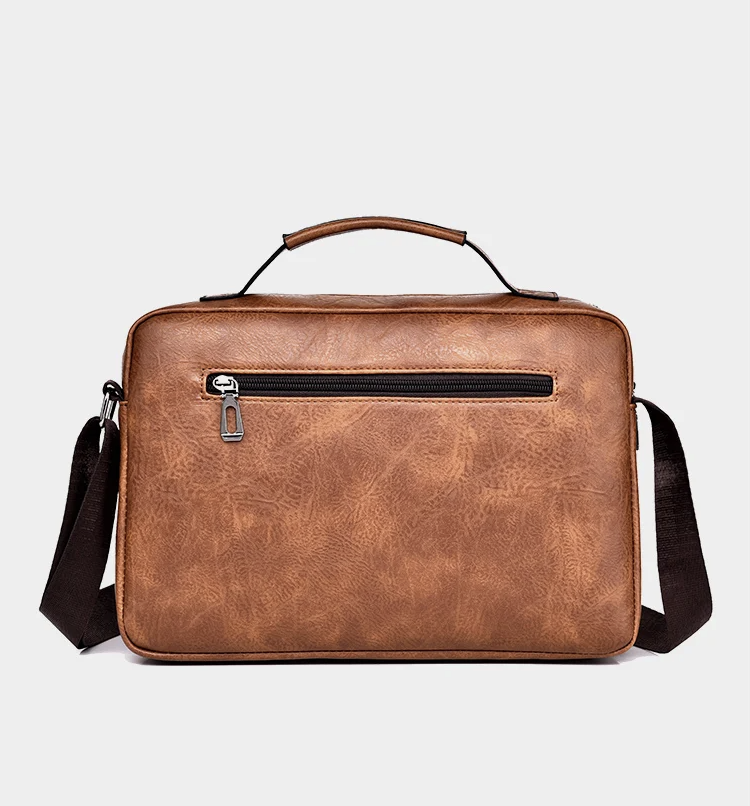 The Hudson Leather Shoulder Bag - PU Leather Flaps Men's Crossbody Bag - Messenger Bag Travel Bag