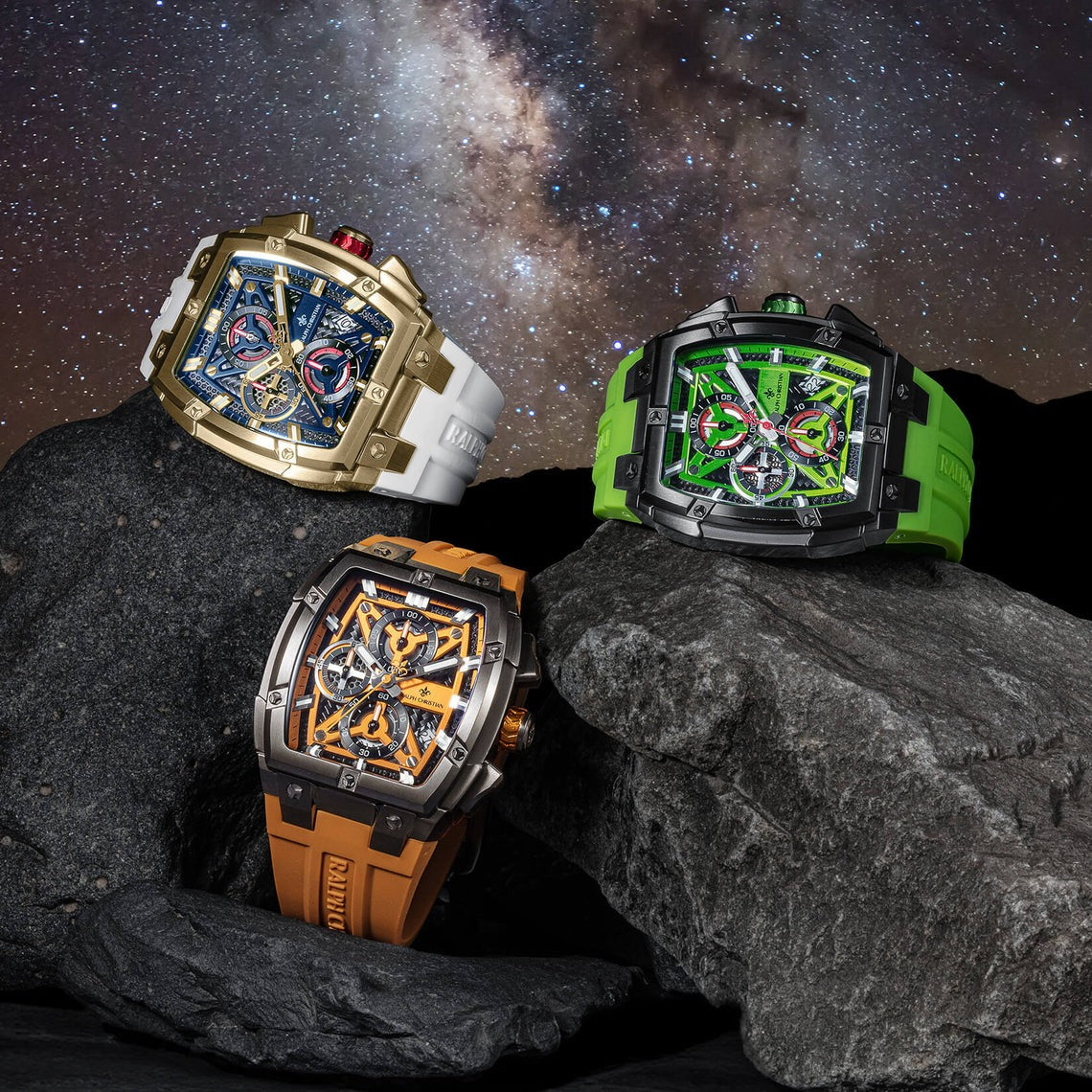 MINI FOCUS Sports Watches for Men Waterproof Chronograph Quartz Wristwatch with Silicone Strap