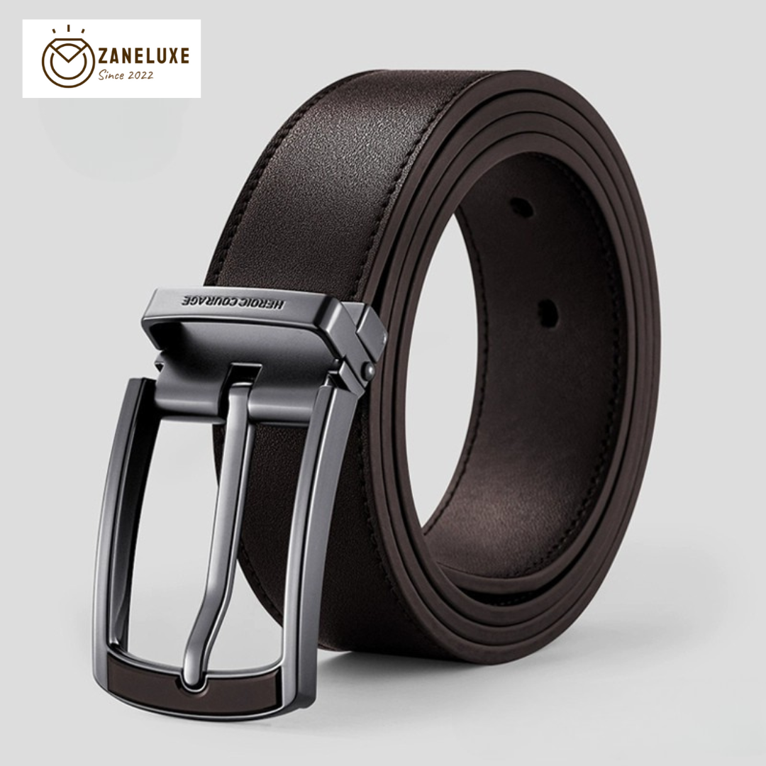 SuitLock Signature - Men’s 2025 Genuine Leather Pin-Buckle Belt – Classic Business Suit