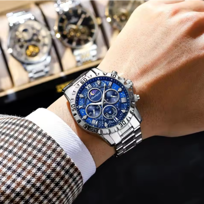 ChronoSteel Luxury Zaneluxe Chronograph Watch | Quartz Movement, Waterproof, Luminous Stainless Steel Sport Watch