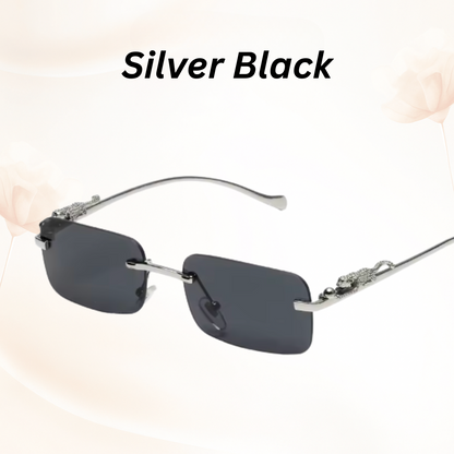 EdgeCut Rimless Shades - UV400 Rimless Square Metal Sunglasses