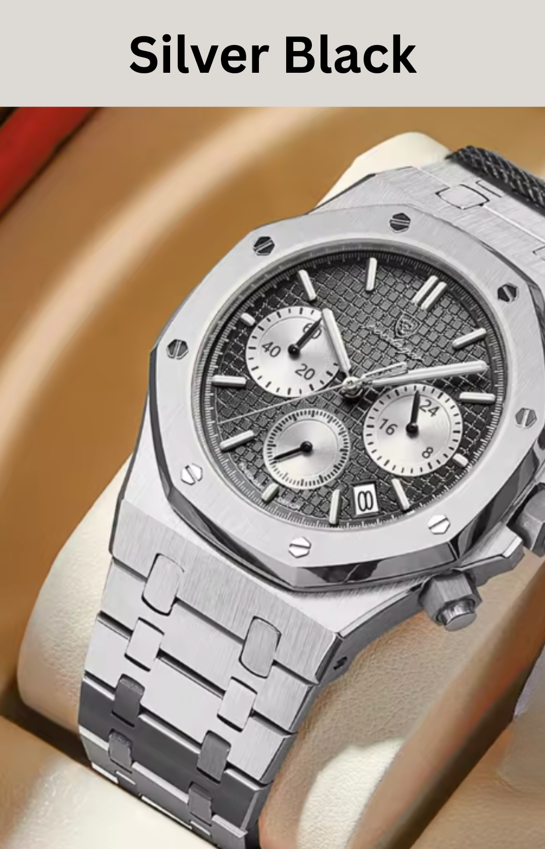 SteelEdge Chrono – Men's Luxury Quartz Watch with Luminous Dial, Date Display & Waterproof Design