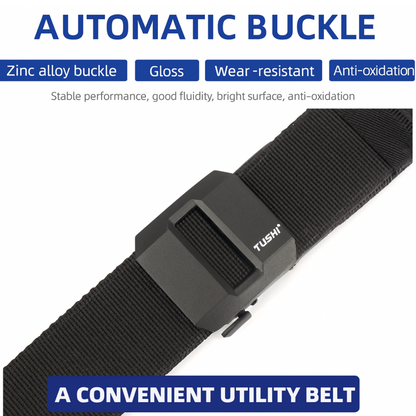 TrailFlex Belt - Men’s Outdoor Nylon Canvas Belt – Quick-Dry, Toothless Automatic Buckle, Casual & Durable