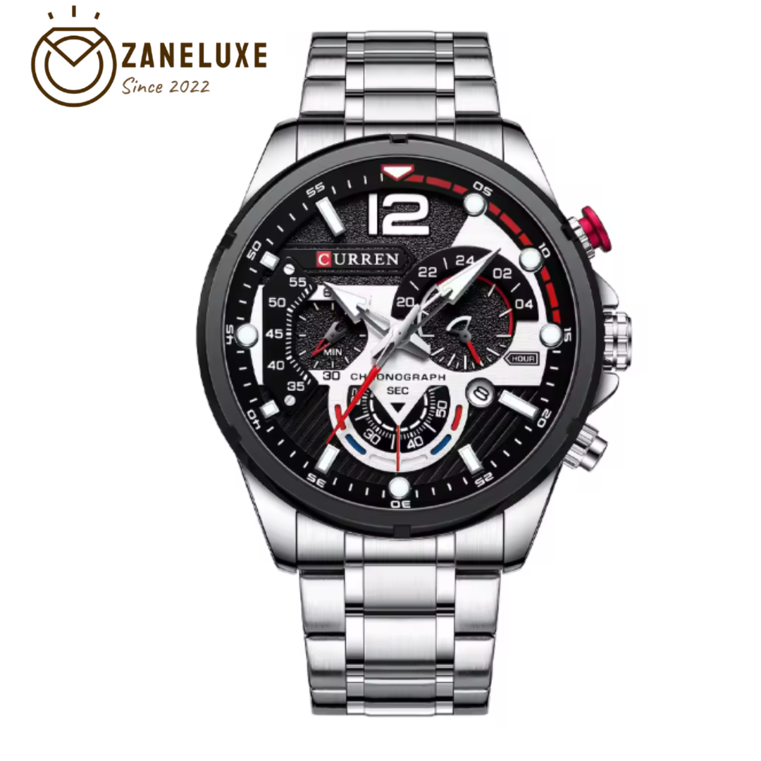 EmeraldForce - Men’s Luxury Green-Dial Stainless Steel Quartz Sport Watch – Waterproof with Date Display
