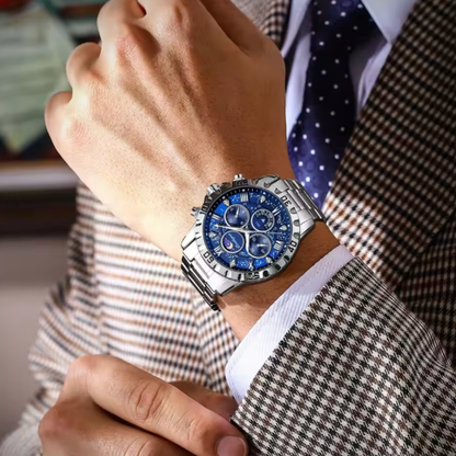 ChronoLuxe - Luxury Waterproof Luminous Chronograph Stainless Steel Casual Sports Men Watch