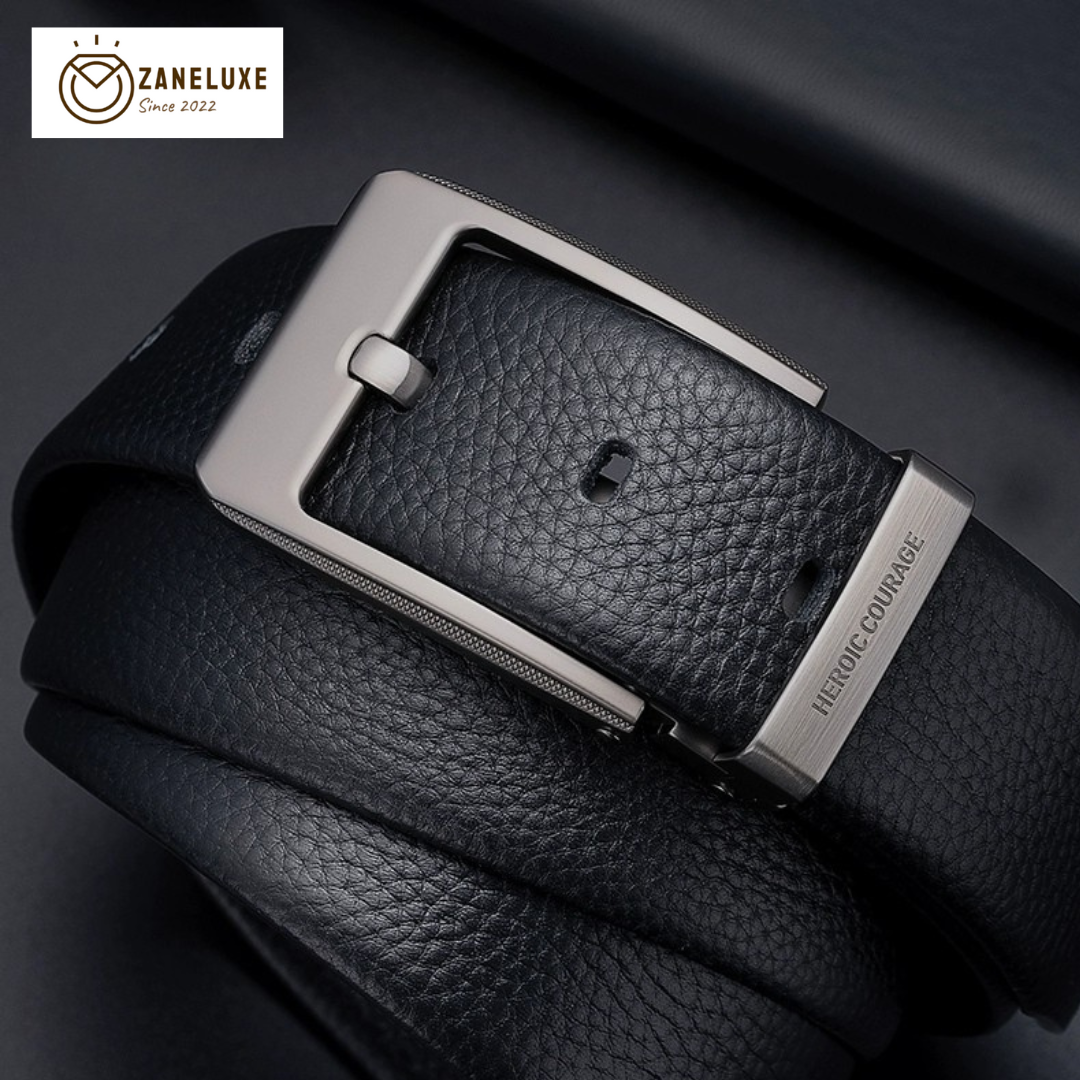 SuitLock Signature - Men’s 2025 Genuine Leather Pin-Buckle Belt – Classic Business Suit