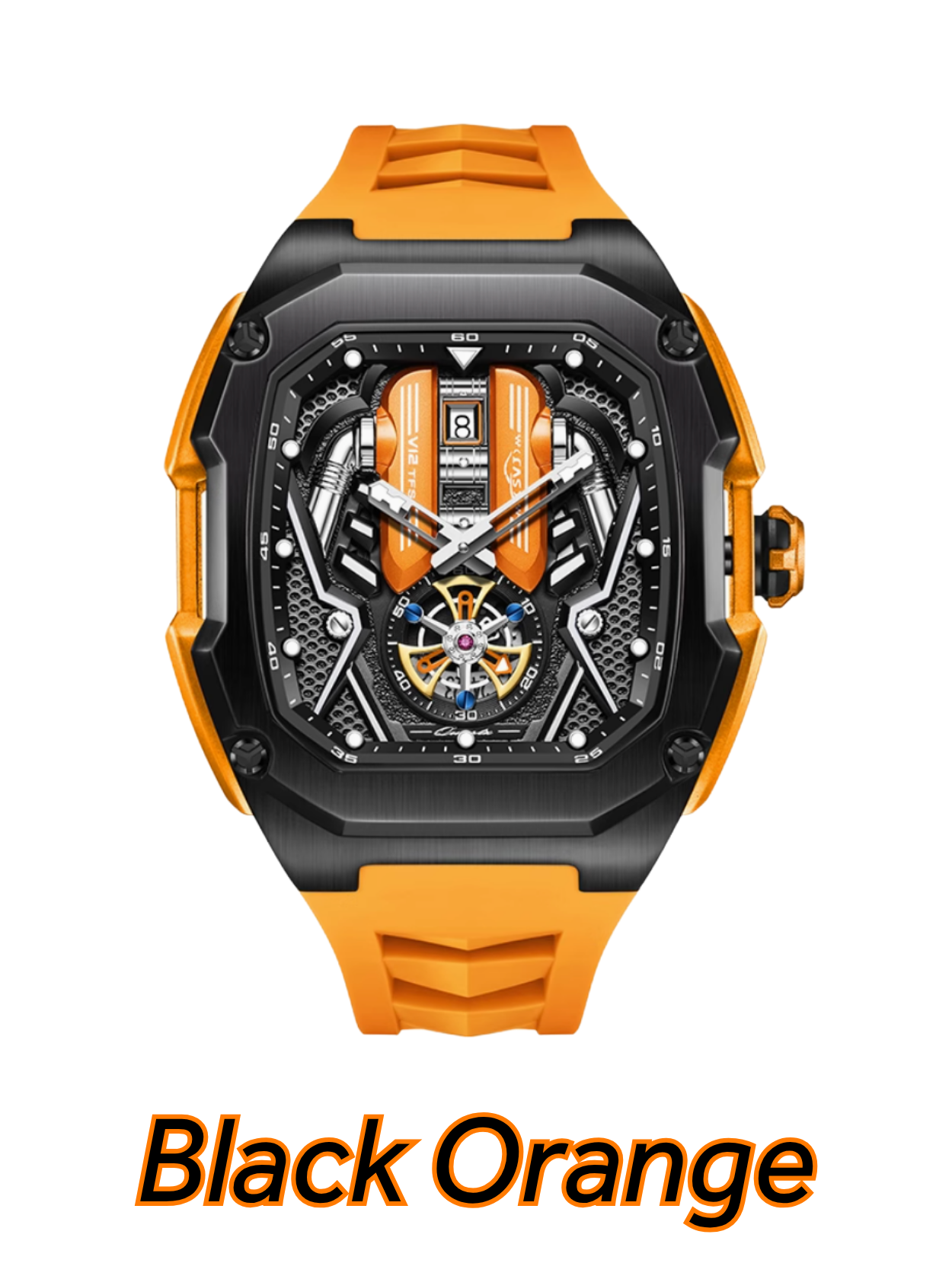 Supercar-Inspired Men's Quartz Watch – 3D Engine Design, Luminous, Waterproof, Multi-Function, High-End Style