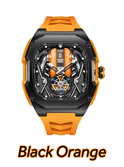 Supercar-Inspired Men's Quartz Watch – 3D Engine Design, Luminous, Waterproof, Multi-Function, High-End Style