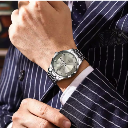 AstraChron – Men’s Stainless-Steel Quartz Sports Watch, 3 ATM Waterproof, Luminous Hands & Week/Date Display