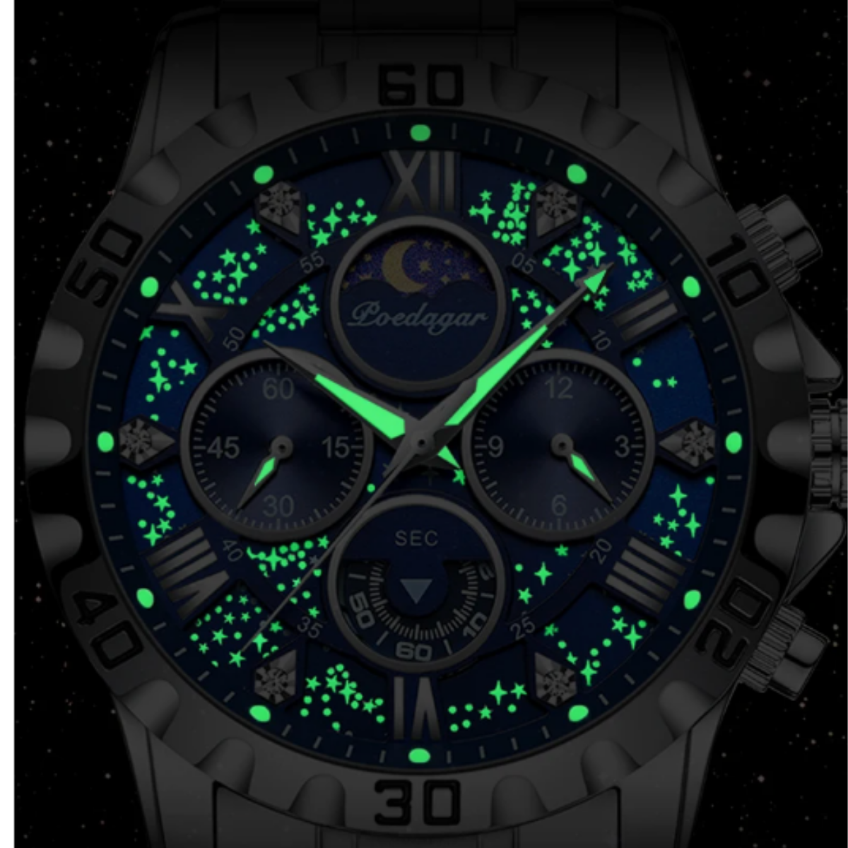 ChronoSteel Luxury Zaneluxe Chronograph Watch | Quartz Movement, Waterproof, Luminous Stainless Steel Sport Watch