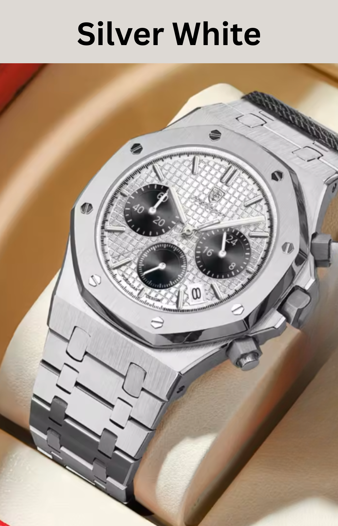 SteelEdge Chrono – Men's Luxury Quartz Watch with Luminous Dial, Date Display & Waterproof Design