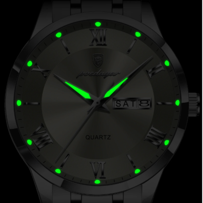 AstraChron – Men’s Stainless-Steel Quartz Sports Watch, 3 ATM Waterproof, Luminous Hands & Week/Date Display