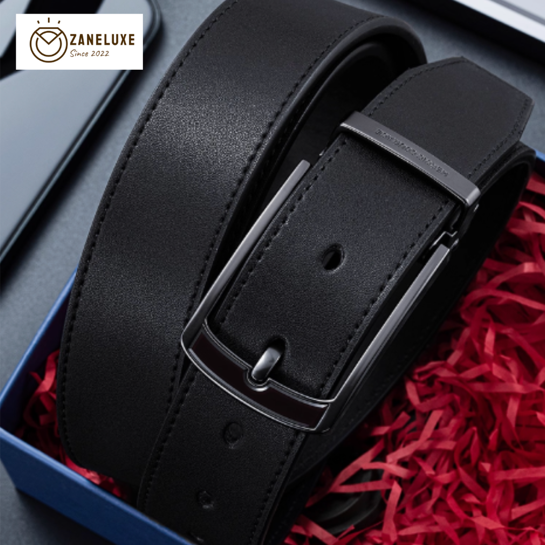 SuitLock Signature - Men’s 2025 Genuine Leather Pin-Buckle Belt – Classic Business Suit