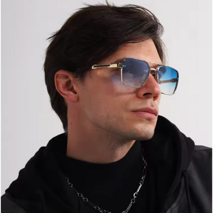 Premium Pilot Gradient Shades - Luxury Gradient Square Pilot Sunglasses with Metal Frame
