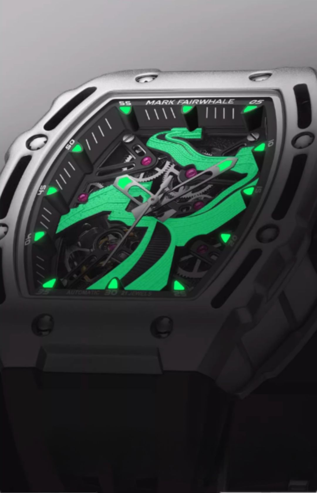Mark Fairwhale Great Wall Edition – Men's Skeleton Automatic Watch with Architectural Detailing