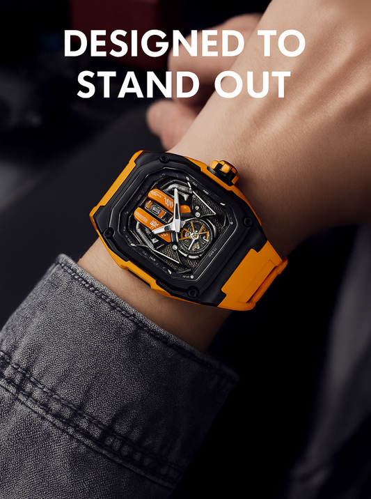 Supercar-Inspired Men's Quartz Watch – 3D Engine Design, Luminous, Waterproof, Multi-Function, High-End Style