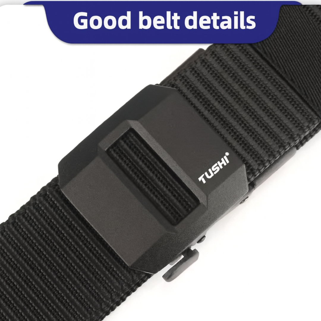 TrailFlex Belt - Men’s Outdoor Nylon Canvas Belt – Quick-Dry, Toothless Automatic Buckle, Casual & Durable