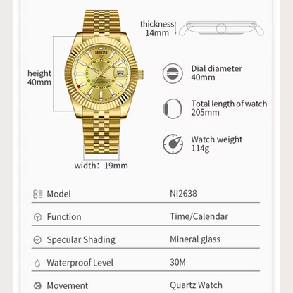 AquaMaster Elite 30ATM – Men’s Luxury Dive Quartz Watch with Date, 300 m Waterproof Sport Timepiece