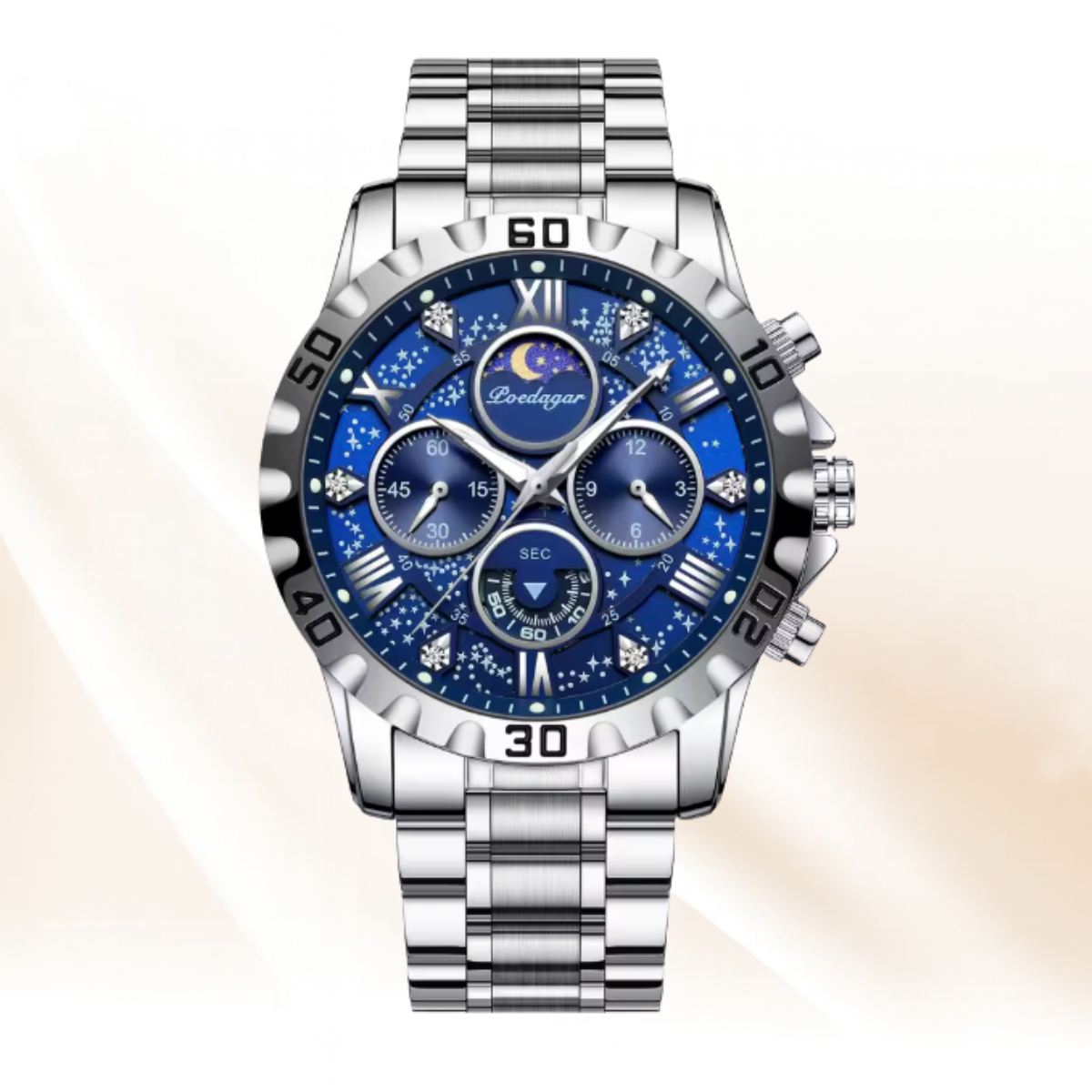 ChronoSteel Luxury Zaneluxe Chronograph Watch | Quartz Movement, Waterproof, Luminous Stainless Steel Sport Watch