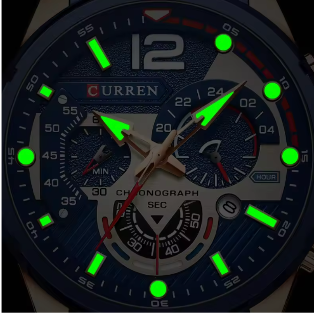 EmeraldForce - Men’s Luxury Green-Dial Stainless Steel Quartz Sport Watch – Waterproof with Date Display