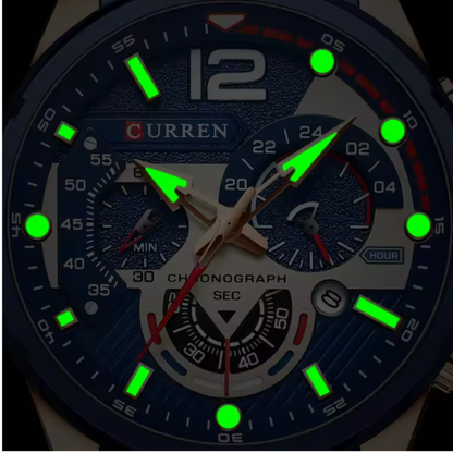 EmeraldForce - Men’s Luxury Green-Dial Stainless Steel Quartz Sport Watch – Waterproof with Date Display