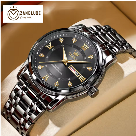 BlueDiamond DayDate - Elegance Day-Date Stainless Steel Watch