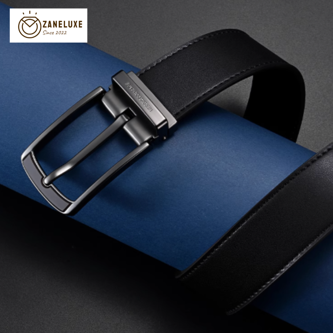 SuitLock Signature - Men’s 2025 Genuine Leather Pin-Buckle Belt – Classic Business Suit