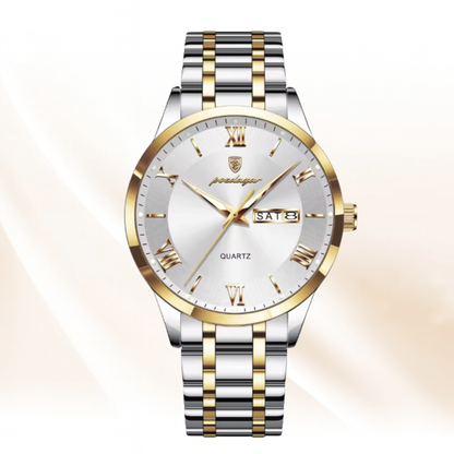 AstraChron – Men’s Stainless-Steel Quartz Sports Watch, 3 ATM Waterproof, Luminous Hands & Week/Date Display