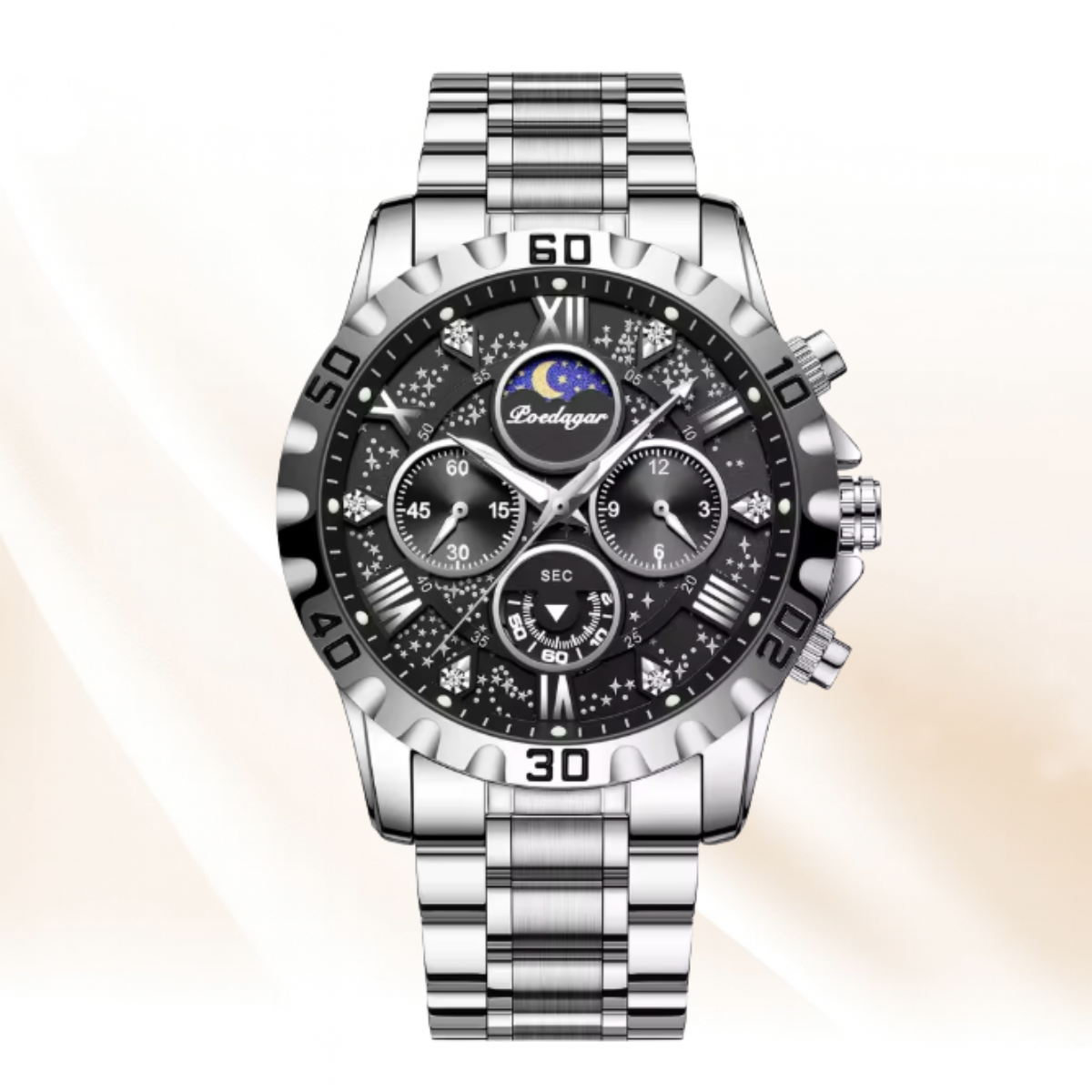 ChronoSteel Luxury Zaneluxe Chronograph Watch | Quartz Movement, Waterproof, Luminous Stainless Steel Sport Watch