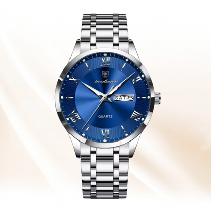 AstraChron – Men’s Stainless-Steel Quartz Sports Watch, 3 ATM Waterproof, Luminous Hands & Week/Date Display