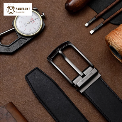 SuitLock Signature - Men’s 2025 Genuine Leather Pin-Buckle Belt – Classic Business Suit