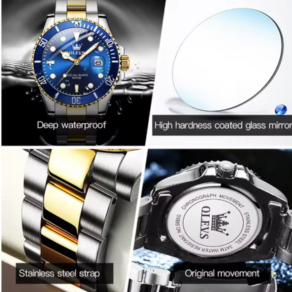 EliteSport - Automatic Date Quartz Men’s Waterproof Chronograph Watch