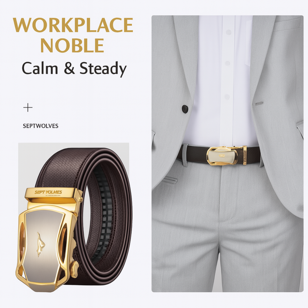 Urban Elegance Series - Septwolves 2025 Executive Pure Cowhide Auto-Lock Belt