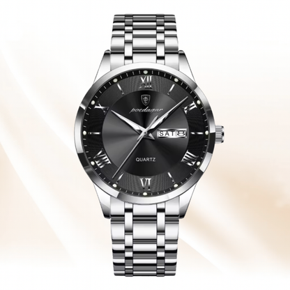 AstraChron – Men’s Stainless-Steel Quartz Sports Watch, 3 ATM Waterproof, Luminous Hands & Week/Date Display