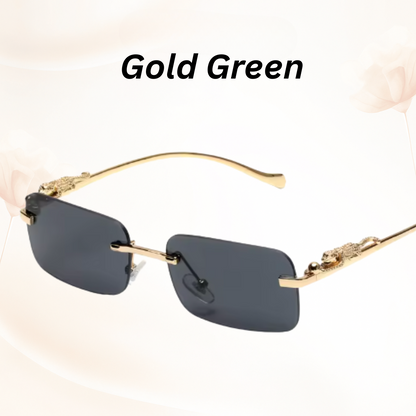 EdgeCut Rimless Shades - UV400 Rimless Square Metal Sunglasses